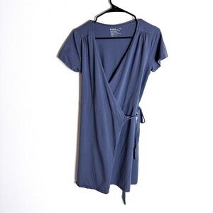 Elegant Blue Wrap Dress